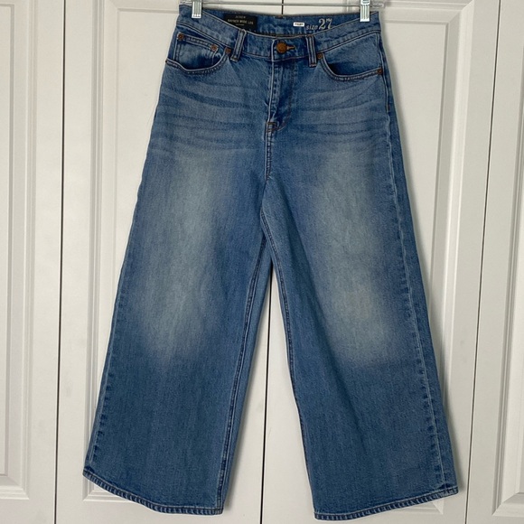 J Crew Rayner Wide Leg High Rise Cropped Jeans Size 27 - Picture 2 of 10